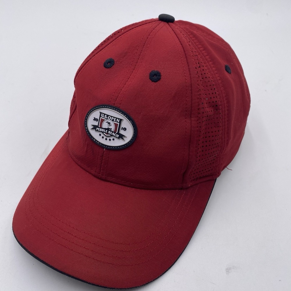 2010 US Open Pebble Beach Golf Links Hat Red Drifit Strapback Adjustable VGC